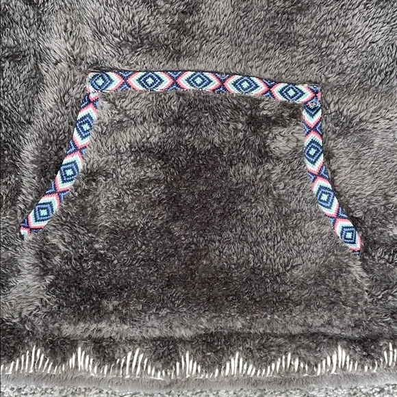 Sundance Mountain Loft Oversized Sherpa Fleece Pullover Cowl Neck Gray Size XS - Picture 5 of 12